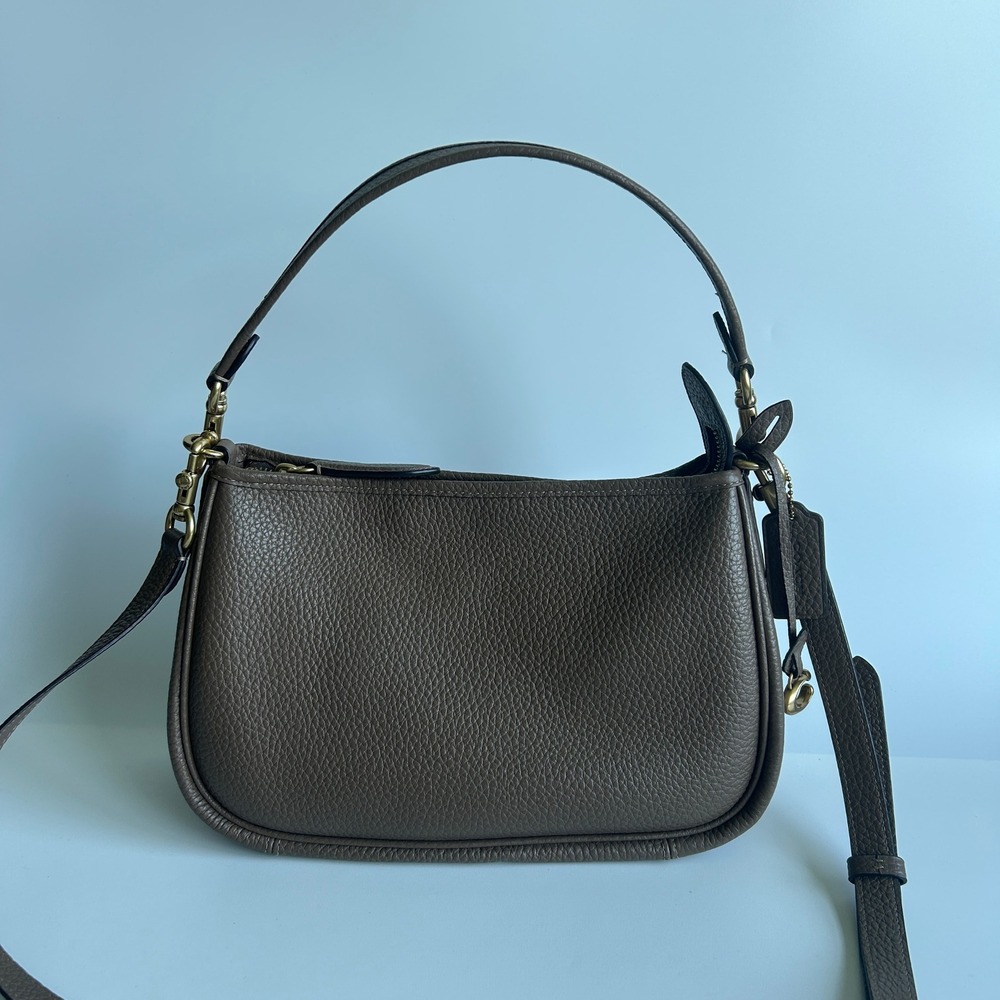 Coach Cary Crossbody Dark Stone Soft Pebble Leather Shoulder Bag CC437